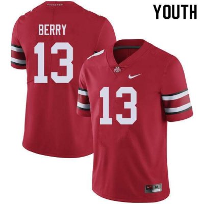 Youth Ohio State Buckeyes #13 Rashod Berry Red Nike NCAA College Football Jersey New Style IUE3744RO